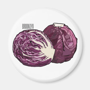Aimant Illustration de chou rouge