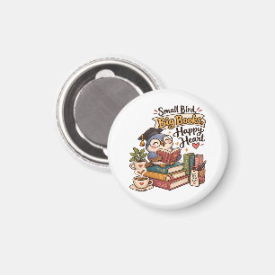 Aimant Illustration de chouette mignonne lisant des livre