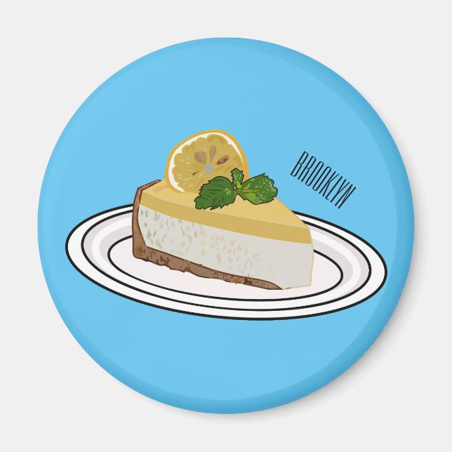 Aimant Illustration de citron cheesecake (Devant)