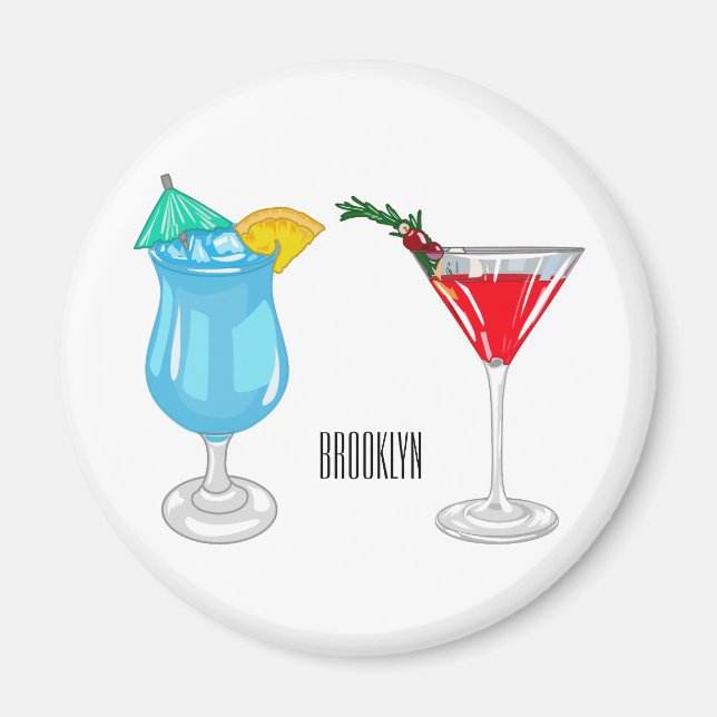Aimant Illustration de cocktail (Devant)