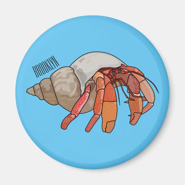 Aimant Illustration de crabe ermite (Devant)