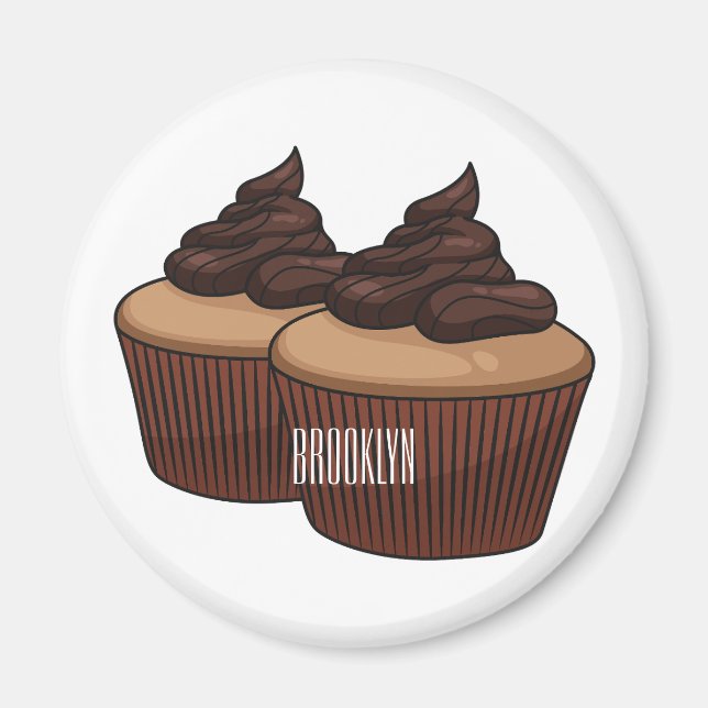 Aimant Illustration de Cupcake (Devant)