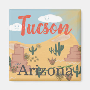 Aimant Illustration de désert de Tucson Arizona