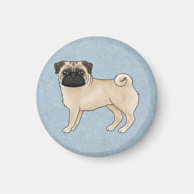 Aimant Illustration de dessin animé bleu de chien Canin C (Devant)