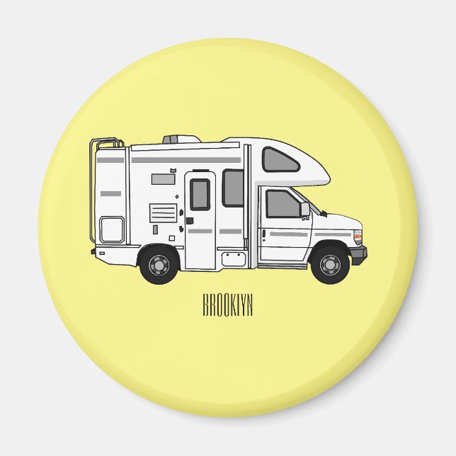 Aimant Illustration de dessin animé Campervan (Devant)