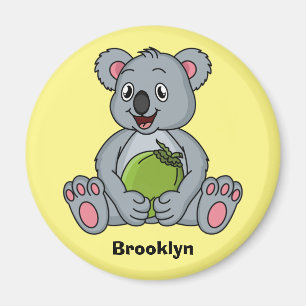 Aimant Illustration de dessin animé de koala mignon et no