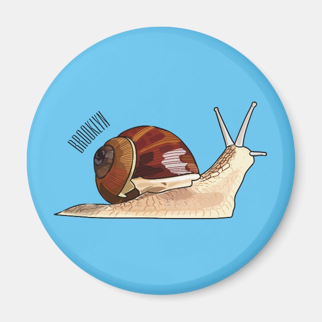 Aimant Illustration de dessin animé d'escargot (Devant)