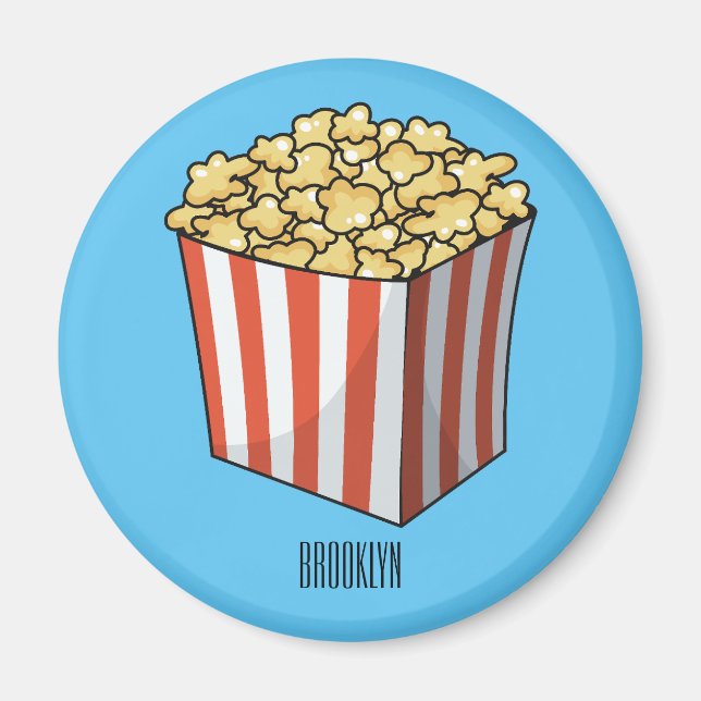 Aimant Illustration de dessin animé Popcorn (Devant)