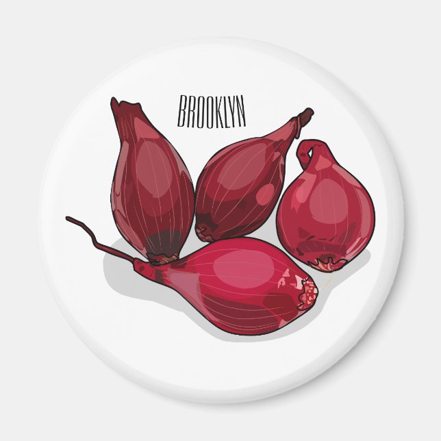 Aimant Illustration de dessin animé Shallot (Devant)