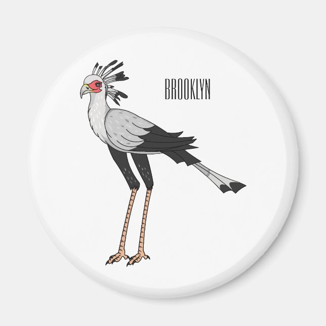 Aimant Illustration de dessin du secrétaire pour oiseaux (Devant)
