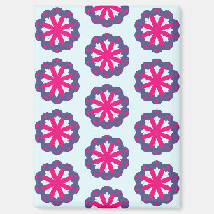 Aimant Illustration de formes florales violettes et roses