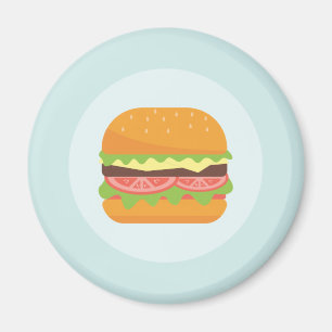 Aimant Illustration de hamburger avec tomate et laitue