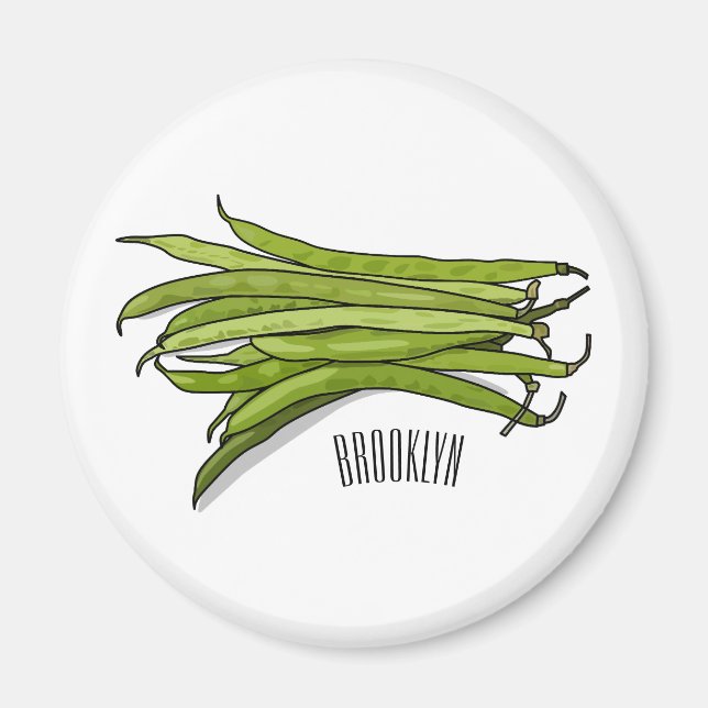 Aimant Illustration de haricots verts (Devant)