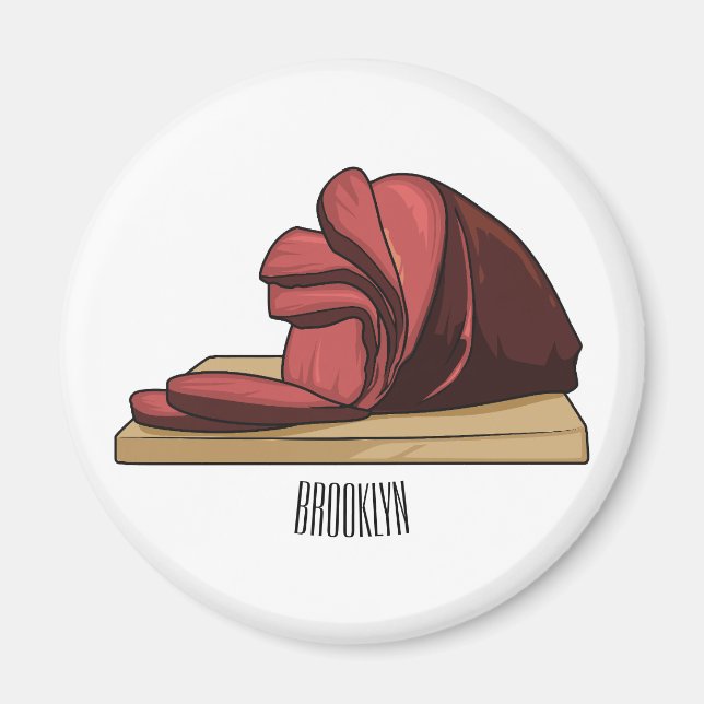 Aimant Illustration de jambon (Devant)