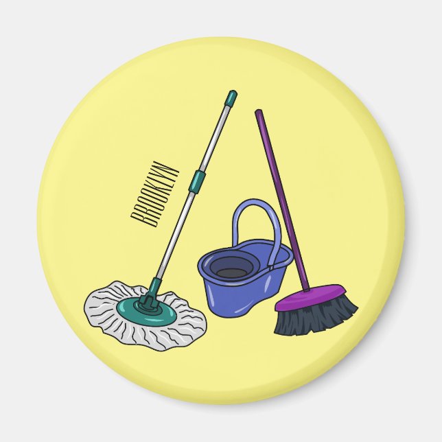 Aimant Illustration de la bande dessinée Broom & mop (Devant)