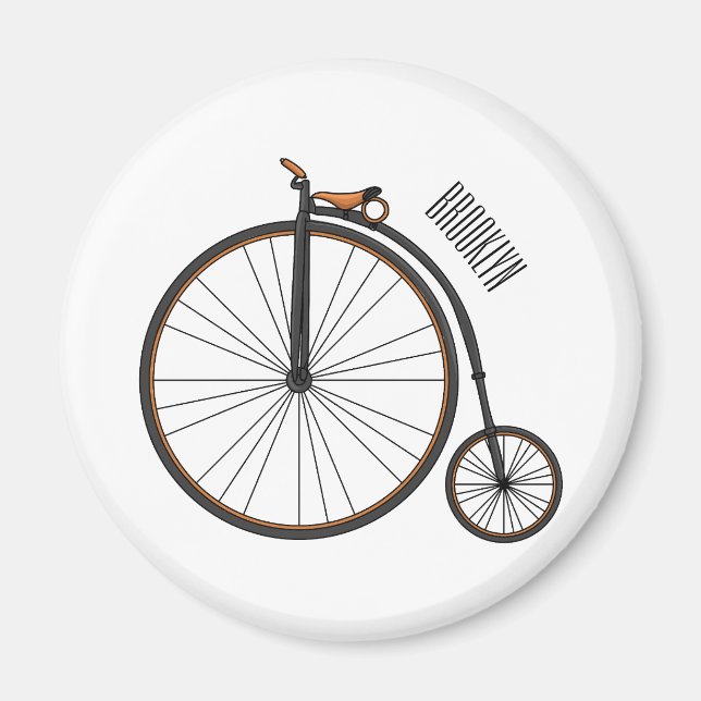 Aimant Illustration de la bande dessinée de vélo à grande (Devant)