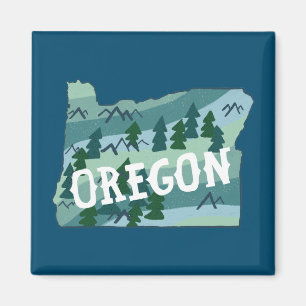 Aimant Illustration de la carte de l'État de l'Oregon
