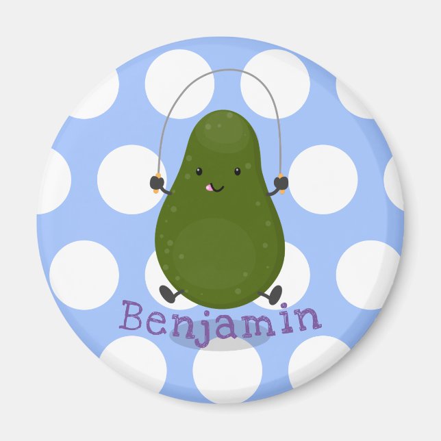 Aimant Illustration de la corde à sauter à l'avocat migno (Devant)