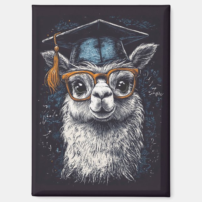 Aimant Illustration de la llama de diplôme (Recto)