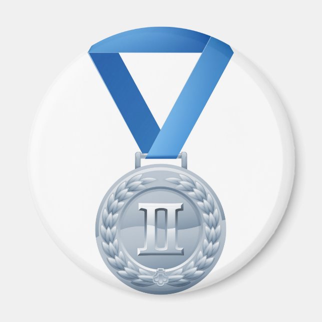 Aimant Illustration de la médaille d'argent (Devant)