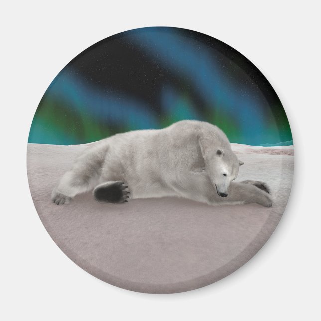 Aimant Illustration de la nature arctique de l'ours polai (Devant)