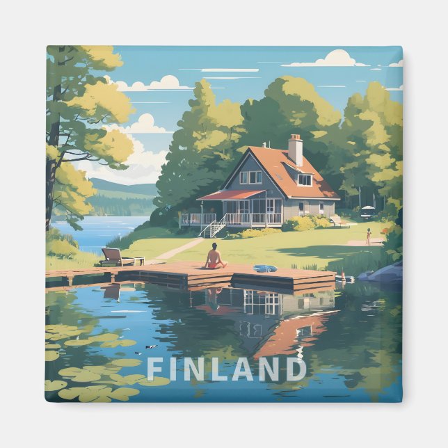 Aimant Illustration de la nature finlandaise (Devant)