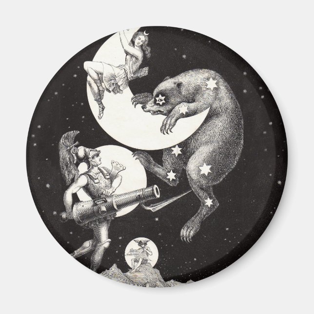 Aimant Illustration de la Nuit du Dieu de l'Univers du Ci (Devant)