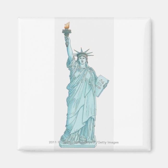 Aimant Illustration de la statue de la liberté (Devant)