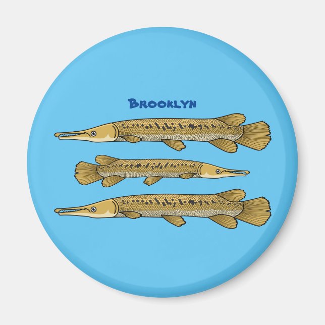 Aimant Illustration de l'alligator garfish (Devant)