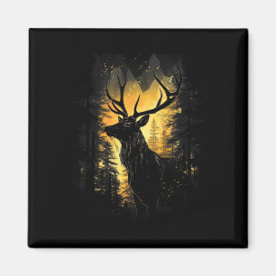 Aimant Illustration de l'animal sauvage de cerfs forestie