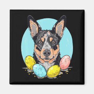 Aimant Illustration de lapin de Pâques Australian Cattle 