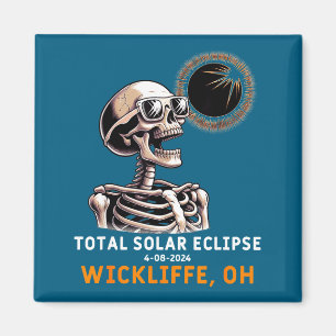 Aimant Illustration de l'éclipse solaire squelette Wickli