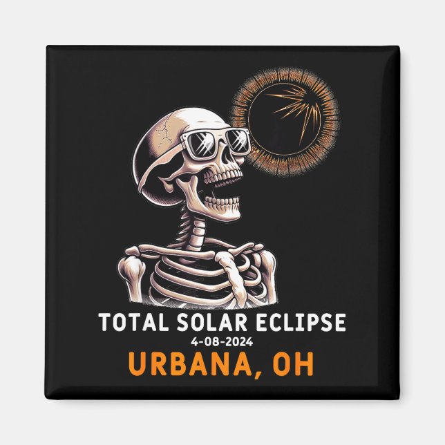 Aimant Illustration de l'éclipse solaire squelettique Urb (Devant)