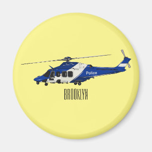 Aimant Illustration de l'hélicoptère de police