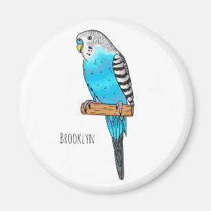 Aimant Illustration de l'oiseau bleu budgerigar