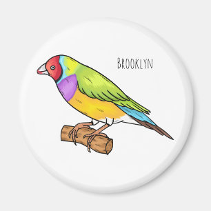Aimant Illustration de l'oiseau de taille gouldienne