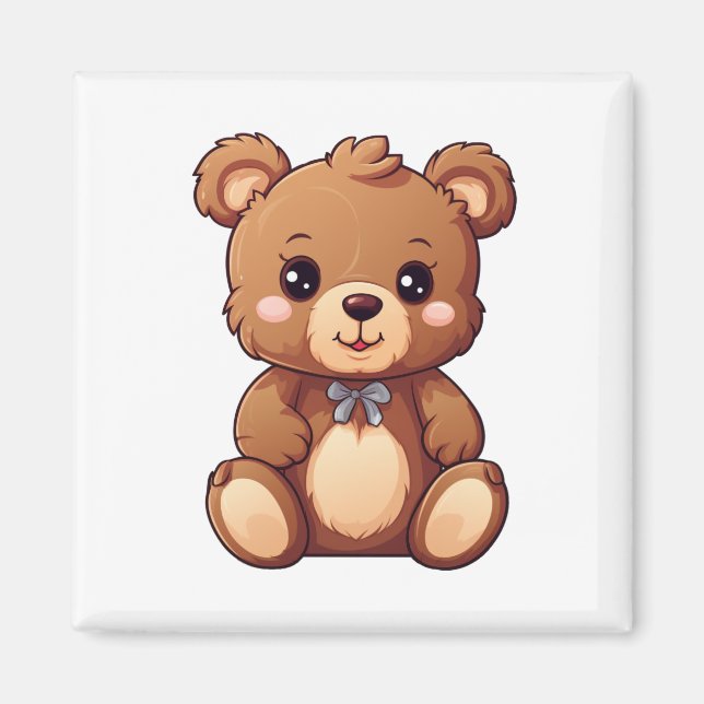 Aimant Illustration de l'ours de dessin (Devant)