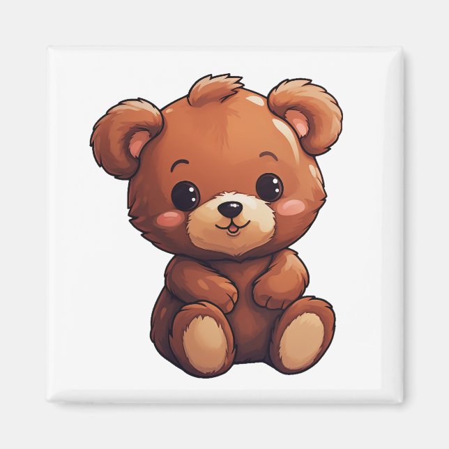 Aimant Illustration de l'ours de dessin (Devant)