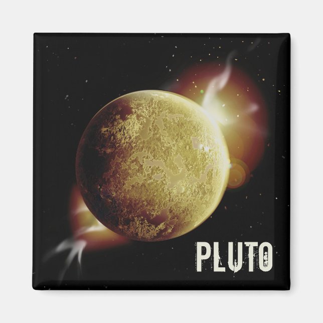 Aimant Illustration de l'univers 3d de la planète jaune P (Devant)