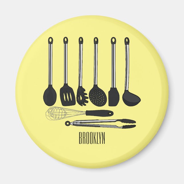 Aimant Illustration de l'ustensile de cuisine (Devant)