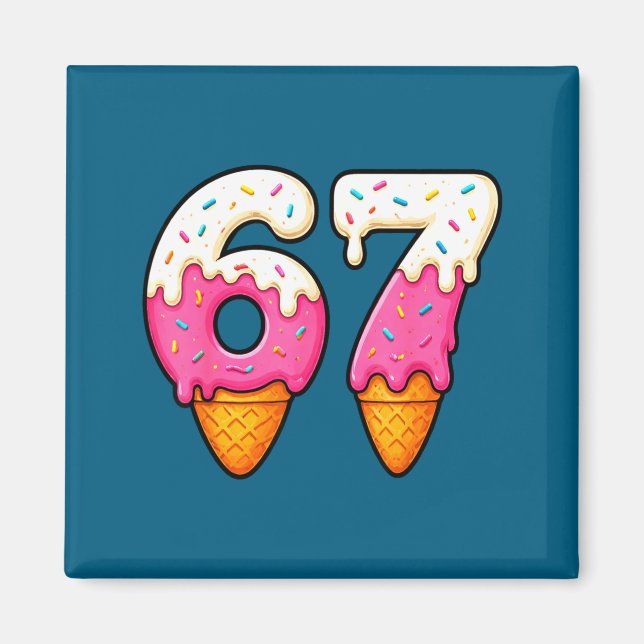 Aimant Illustration de mème de glace qui coule 67 (Devant)