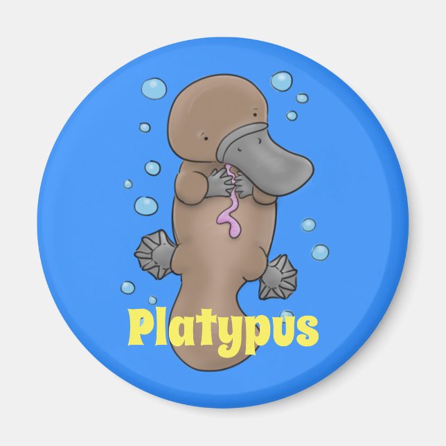 Aimant Illustration de mignon bébé platypus (Devant)