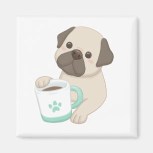 Aimant Illustration de mignon chien et de muscade