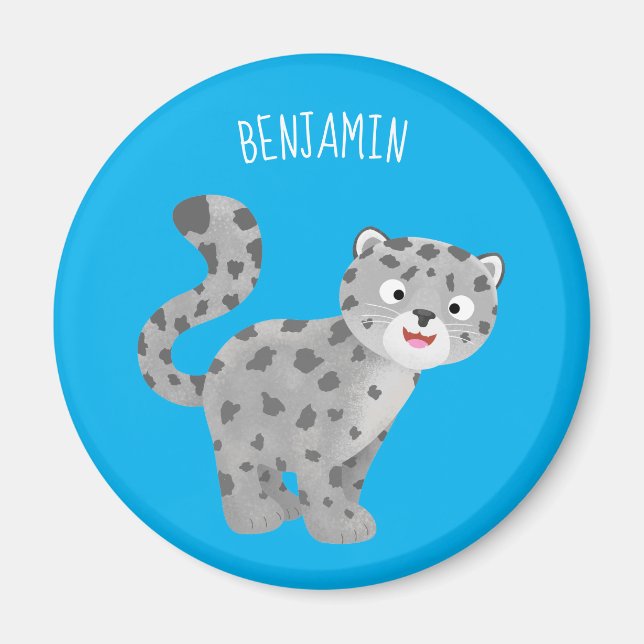 Aimant Illustration de mignon léopard des neiges (Devant)