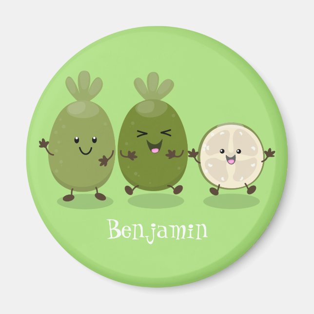 Aimant Illustration de mignonne guava feijoa (Devant)