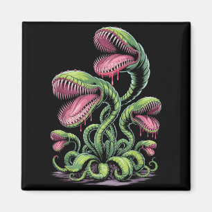 Aimant Illustration de monstre de plante carnivore avec d