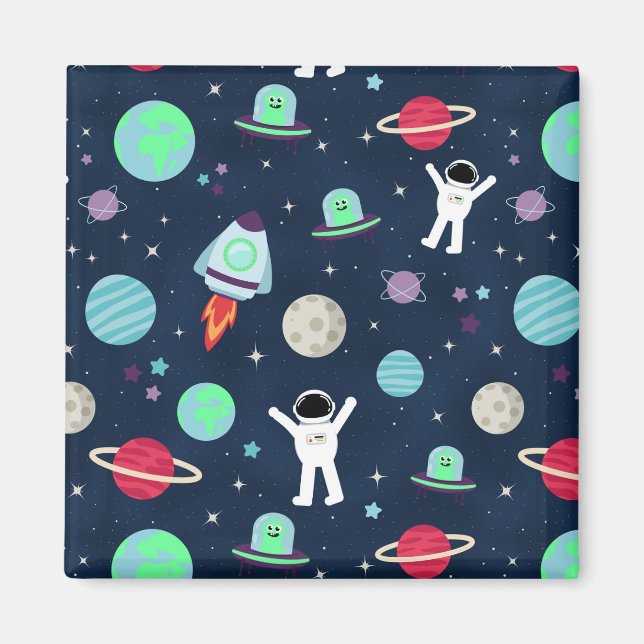 Aimant illustration de motif spatial (Devant)