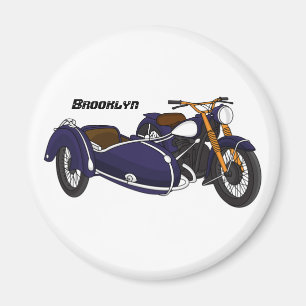 Aimant Illustration de moto pourpre Sidecar