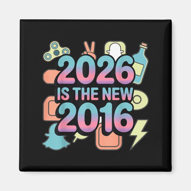 Aimant Illustration de nostalgie rétro 2016 neuve 2026 (Devant)