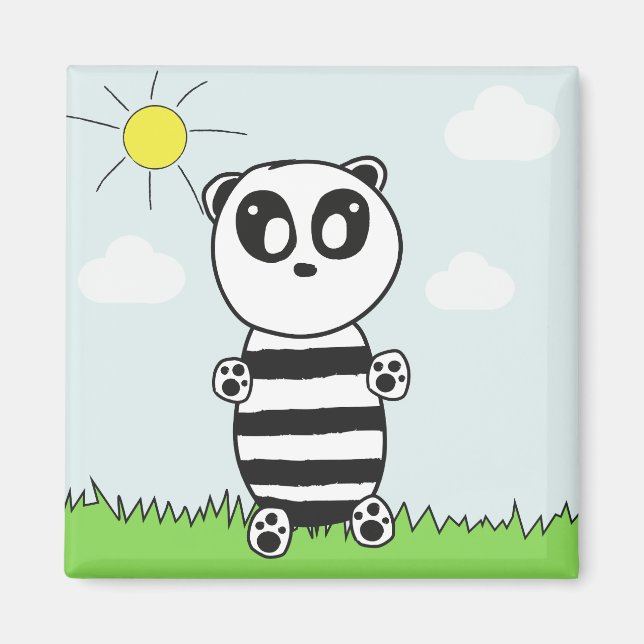 Aimant Illustration de Panda Mignon (Devant)